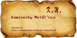 Kaminszky Melánia névjegykártya